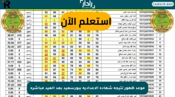 موعد ظهور نتيجة شهادة الإعدادية ببورسعيد بعد العيد مباشرة
